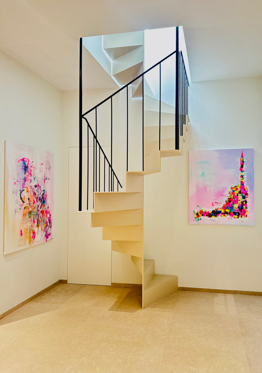 Rose Halo - Original Abstract Painting on Canvas | 120 × 100 cm | Mallorca