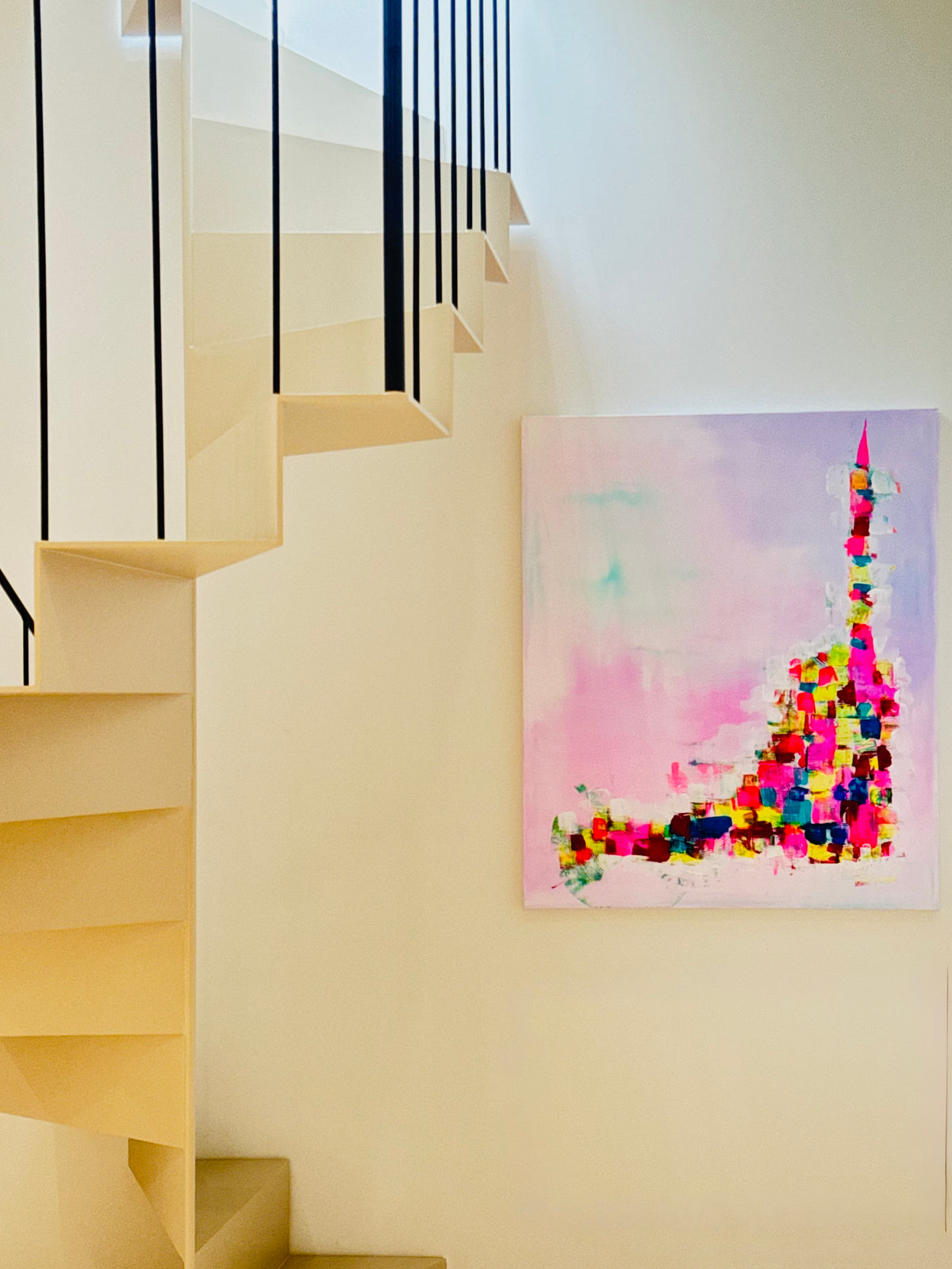 Rose Halo - Original Abstract Painting on Canvas | 120 × 100 cm | Mallorca