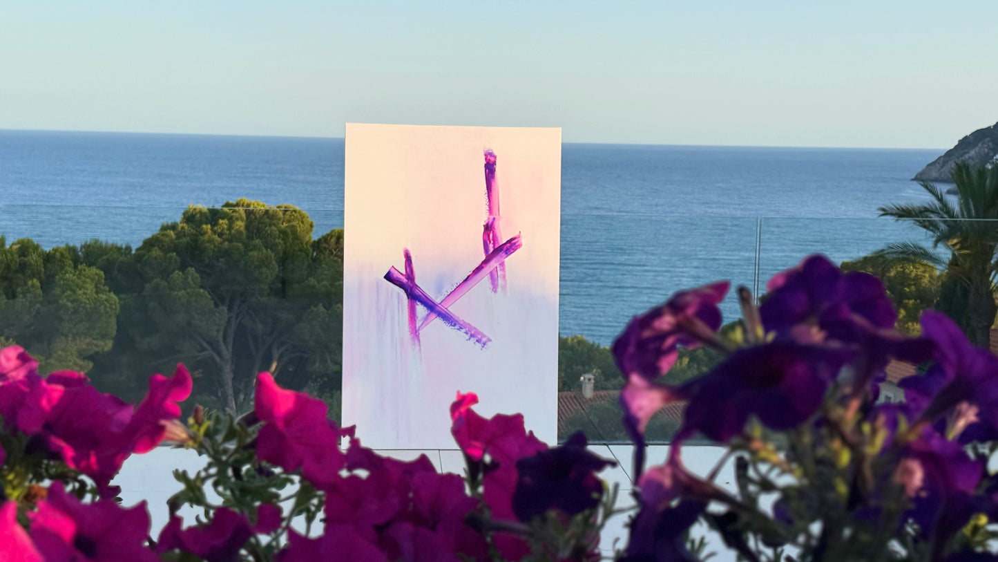 Violet Horizon – Original Contemporary Abstract Painting | 80 × 100 cm Product Description