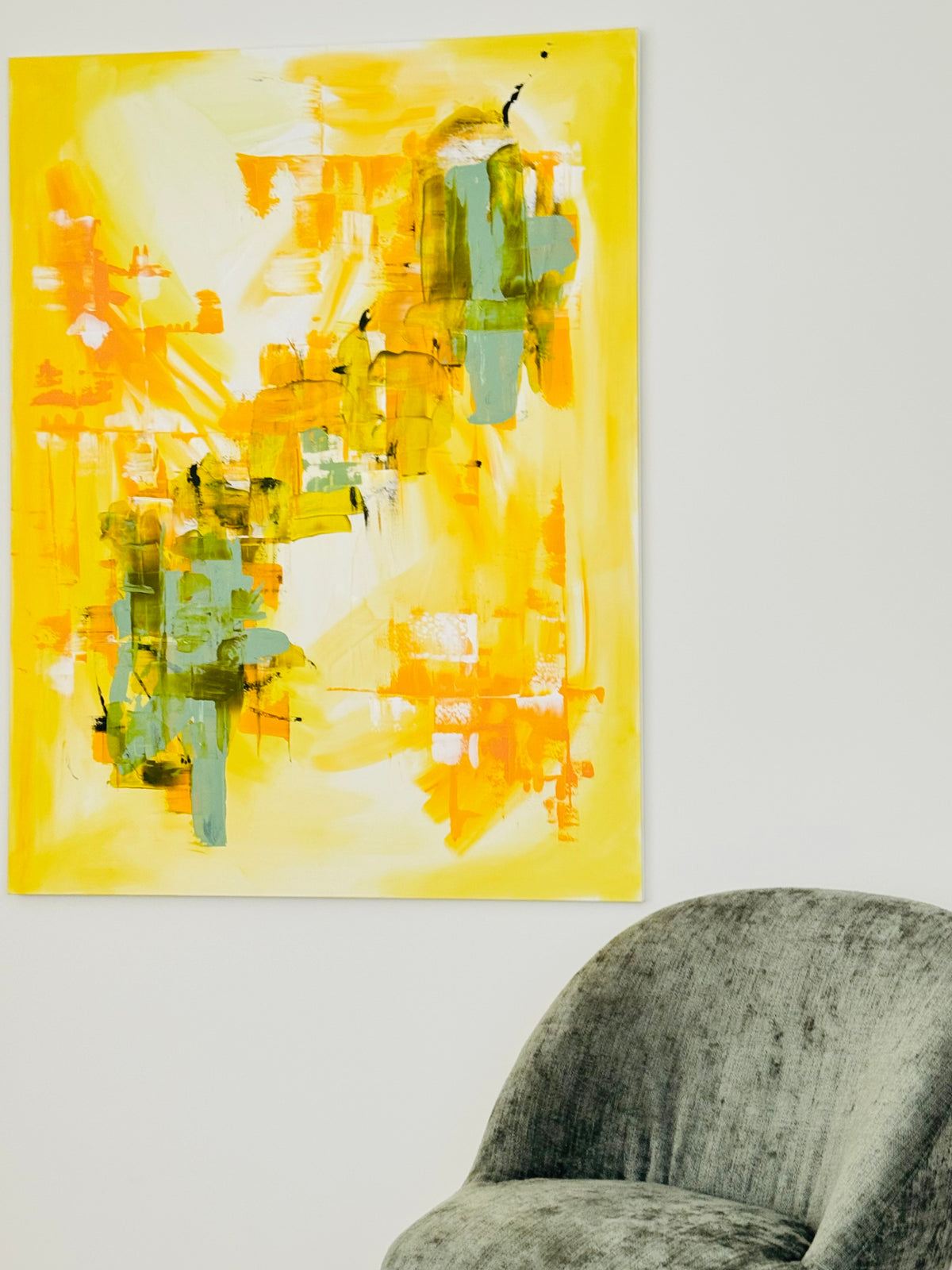 Amber Glow - Original Abstract Painting on Canvas | 150 × 120 cm | Mallorca