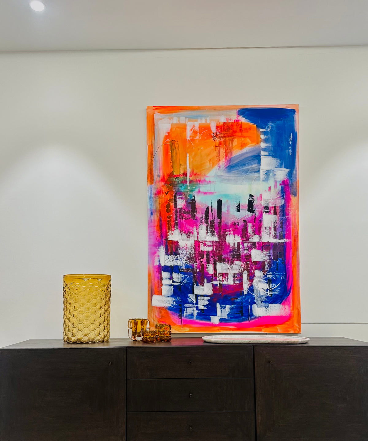 Electric Horizon - Original Abstract Painting on Canvas | 150 × 100 cm | Mallorca