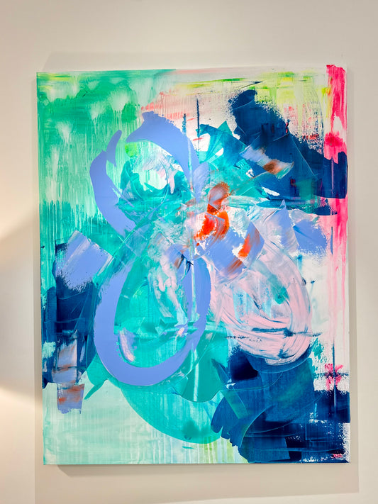 Orchid - Original Abstract Painting on Canvas | 150 × 120 cm | Mallorca
