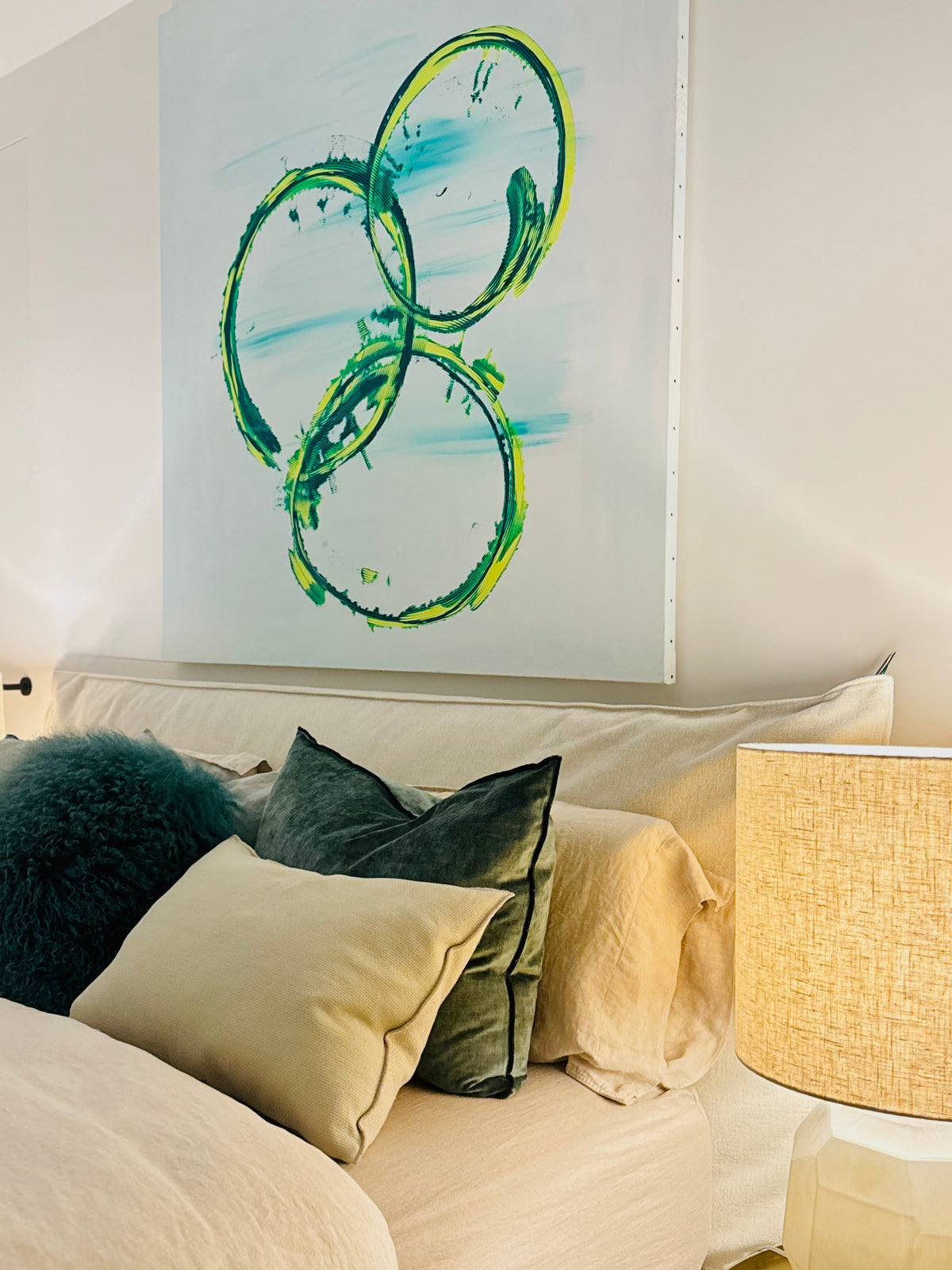 Turquoise Force - Original Abstract Painting on Canvas | 150 × 150 cm | Mallorca