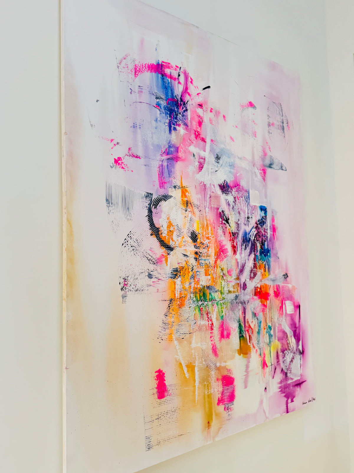 Serene Structure - Original Abstract Painting on Canvas | 150 × 120 cm | Mallorca
