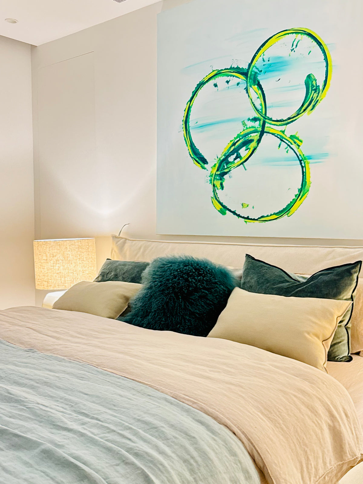 Turquoise Force - Original Abstract Painting on Canvas | 150 × 150 cm | Mallorca