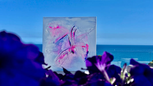 Blush Bloom – Original Abstract Painting on Canvas | 150 × 150 cm | Mallorca