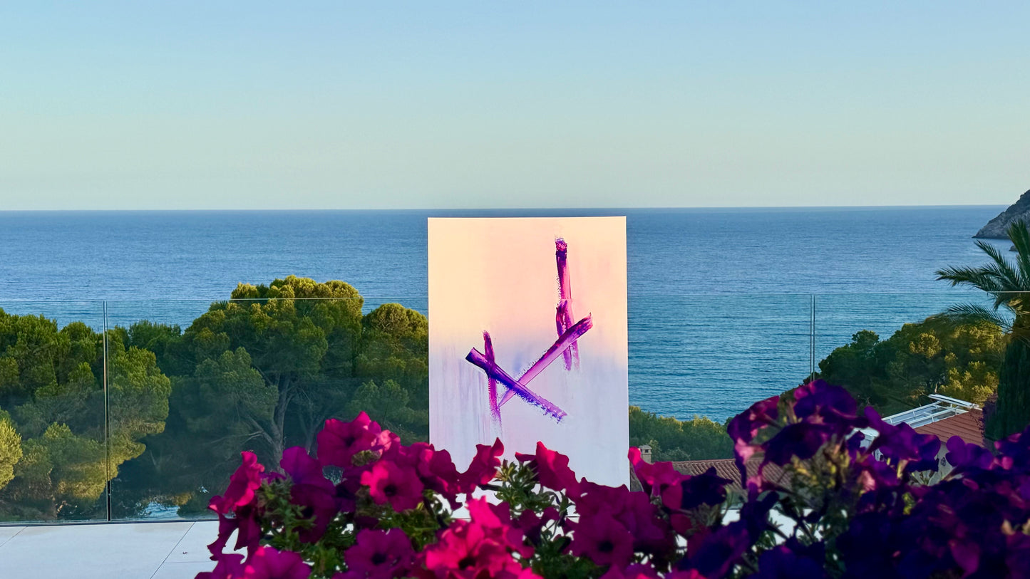 Violet Horizon – Original Contemporary Abstract Painting | 80 × 100 cm Product Description