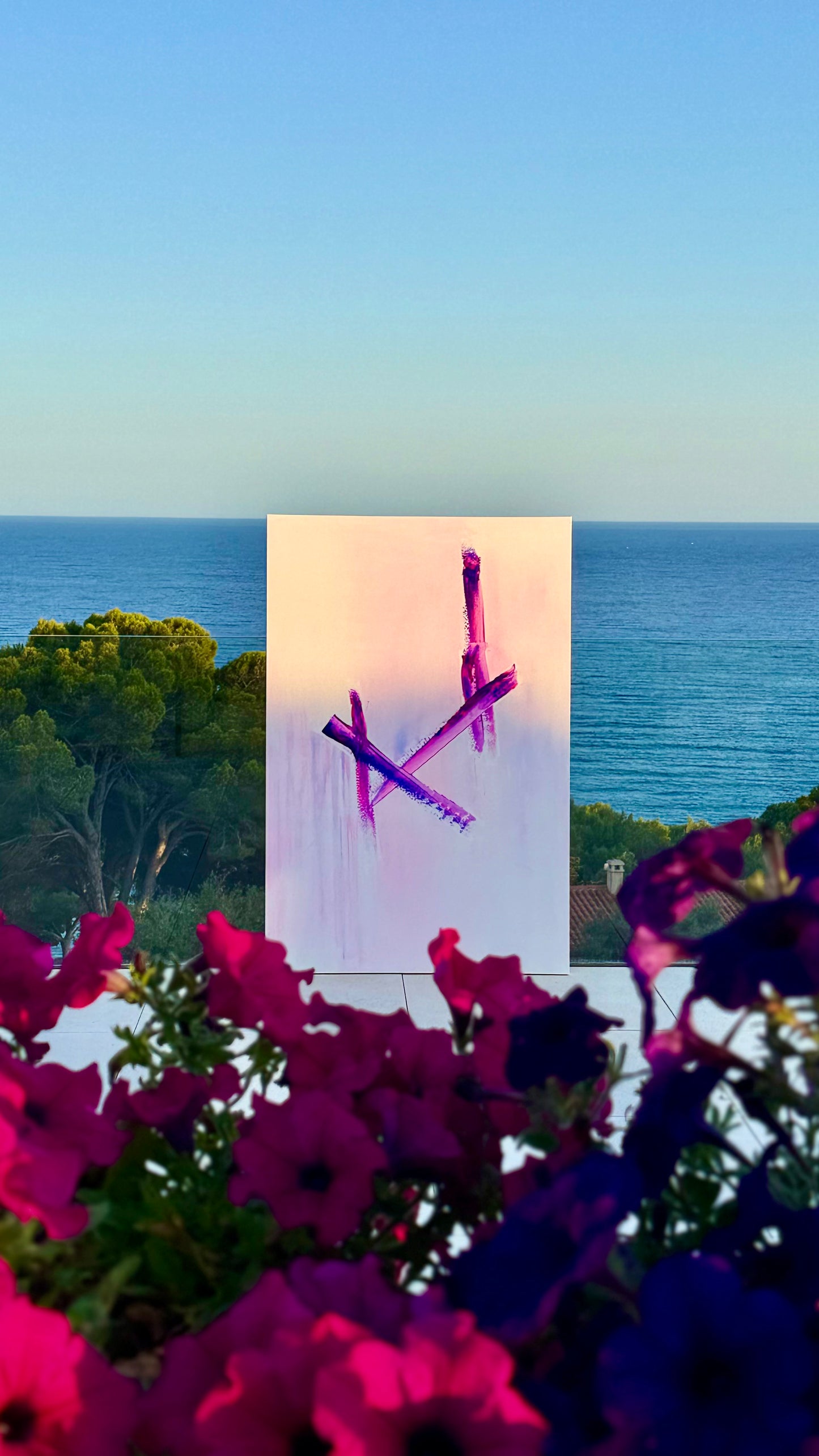 Violet Horizon – Original Contemporary Abstract Painting | 80 × 100 cm Product Description