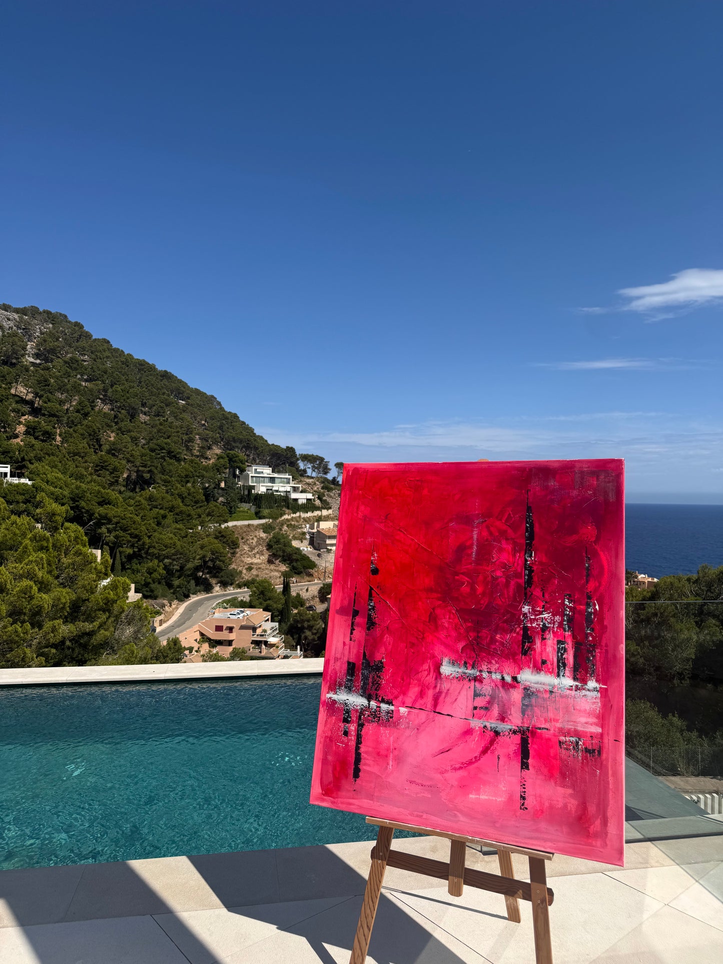 Velvet Ember - Original Abstract Painting on Canvas | 100×100 cm | Mallorca