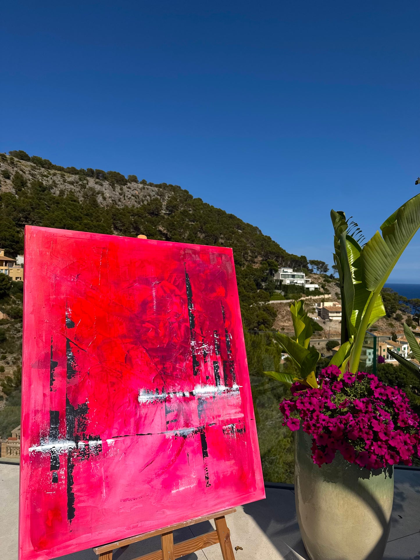 Velvet Ember - Original Abstract Painting on Canvas | 100×100 cm | Mallorca
