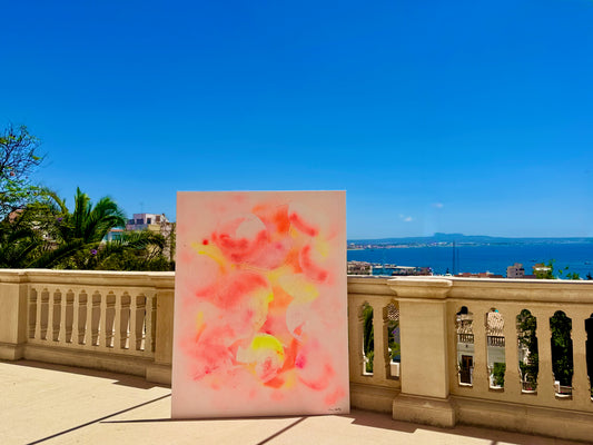 Aura Solaire - Original Abstract Painting on Canvas | 120×160 cm | Mallorca