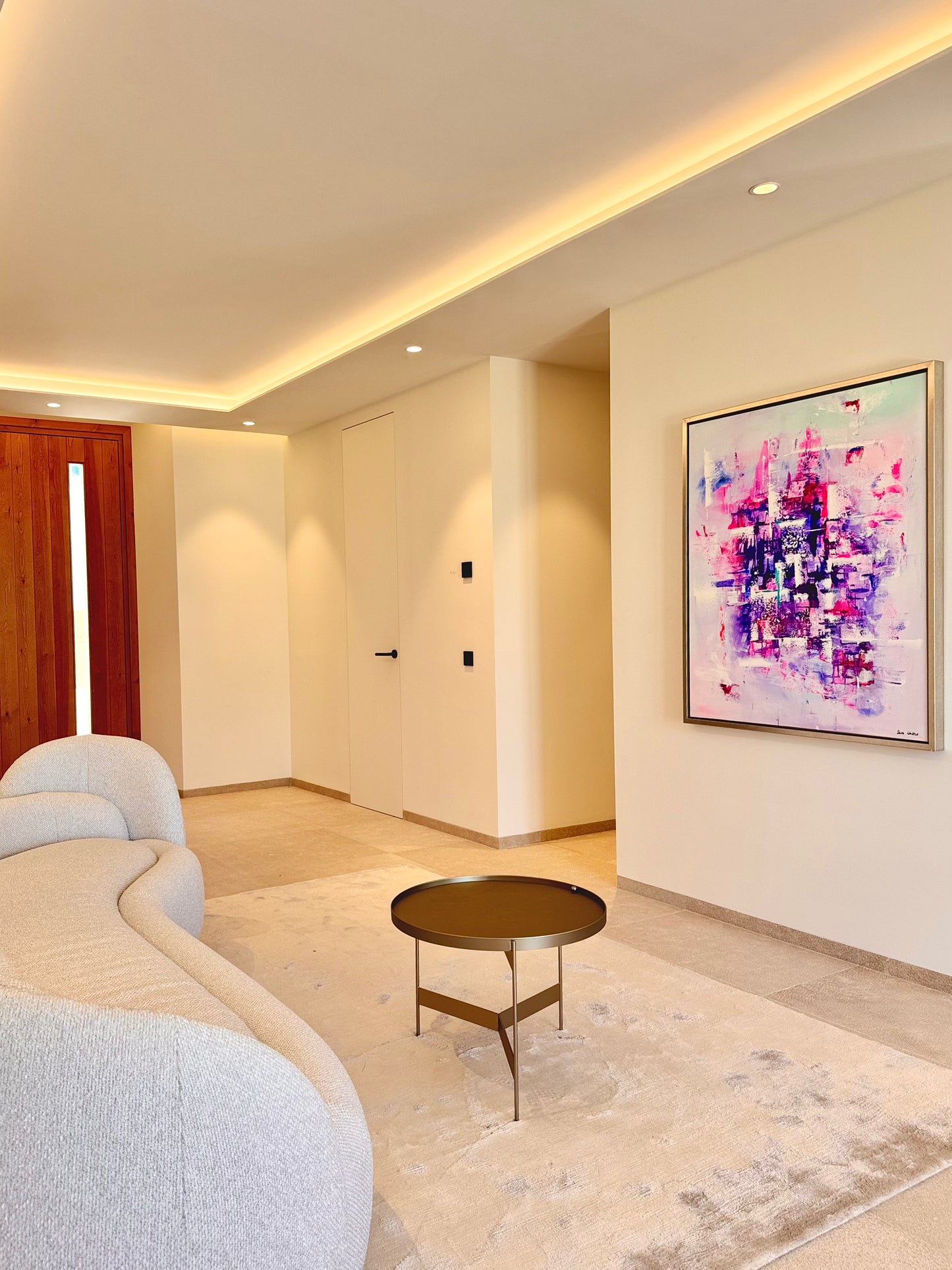 Bougainvillea Dreams – Original Abstract Painting on Canvas | 100 × 110 cm