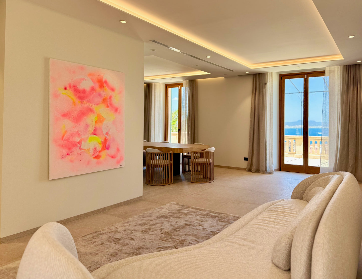 Aura Solaire - Original Abstract Painting on Canvas | 120×160 cm | Mallorca