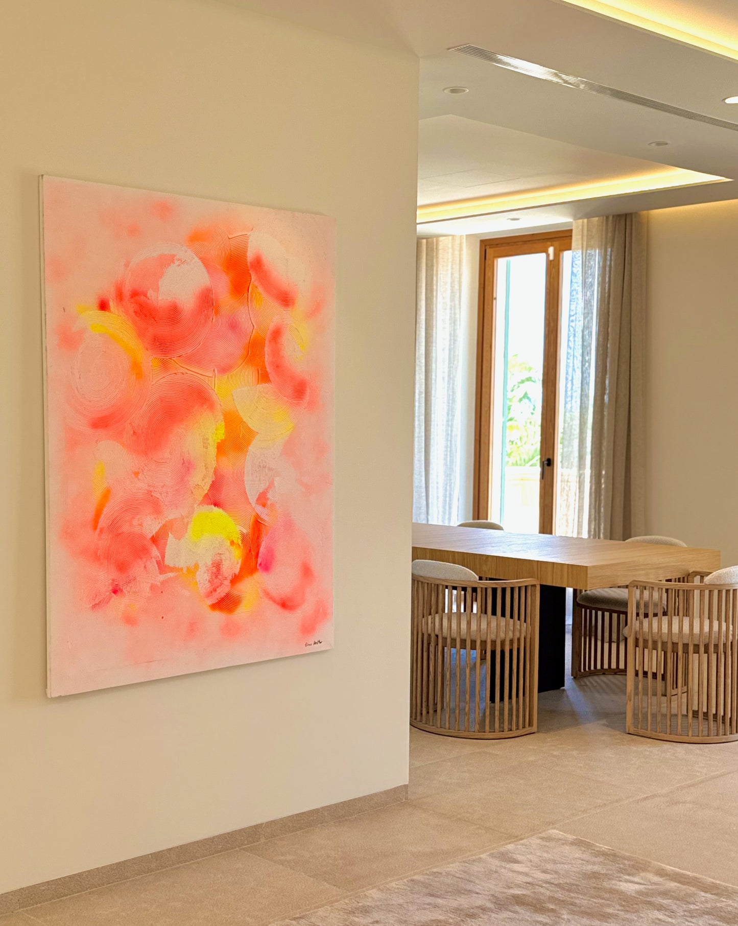 Aura Solaire - Original Abstract Painting on Canvas | 120×160 cm | Mallorca