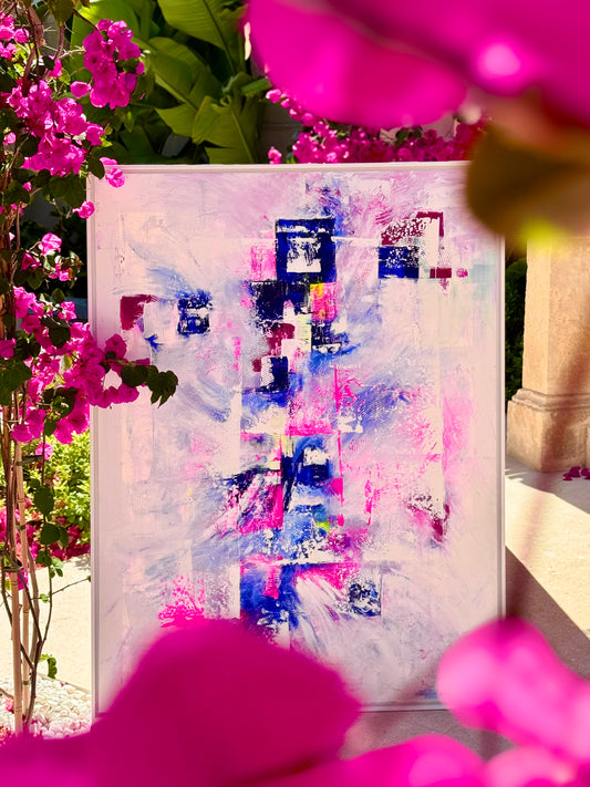 Azure Bloom - Original Abstract Painting on Canvas | 100x120cm | Mallorca