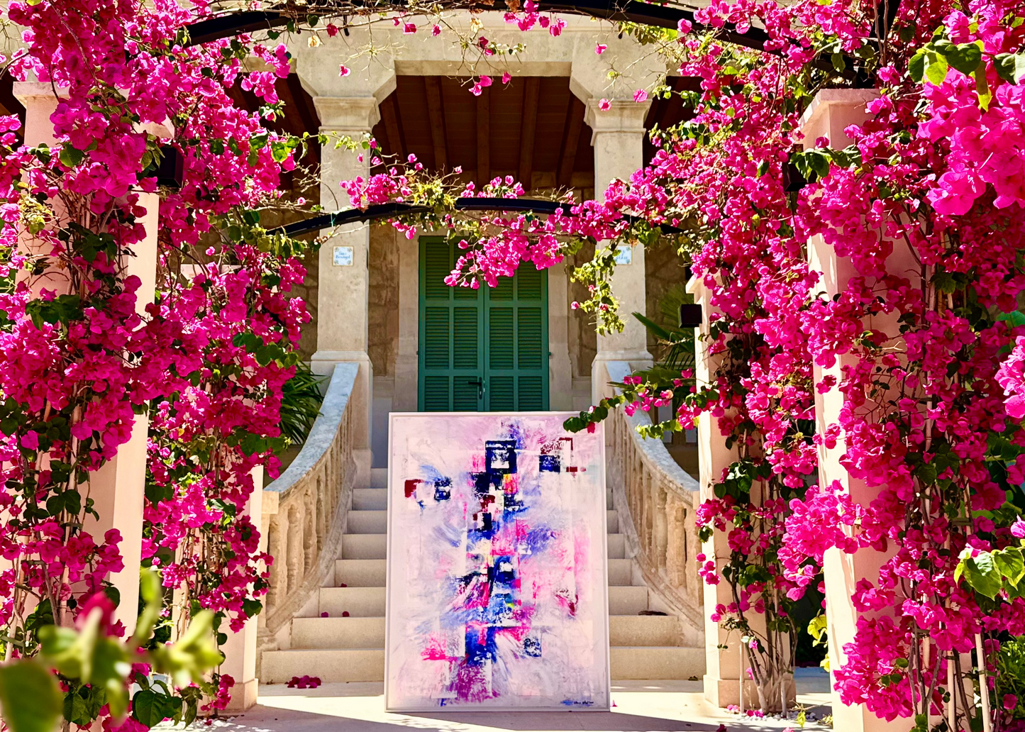 Azure Bloom - Original Abstract Painting on Canvas | 100x120cm | Mallorca