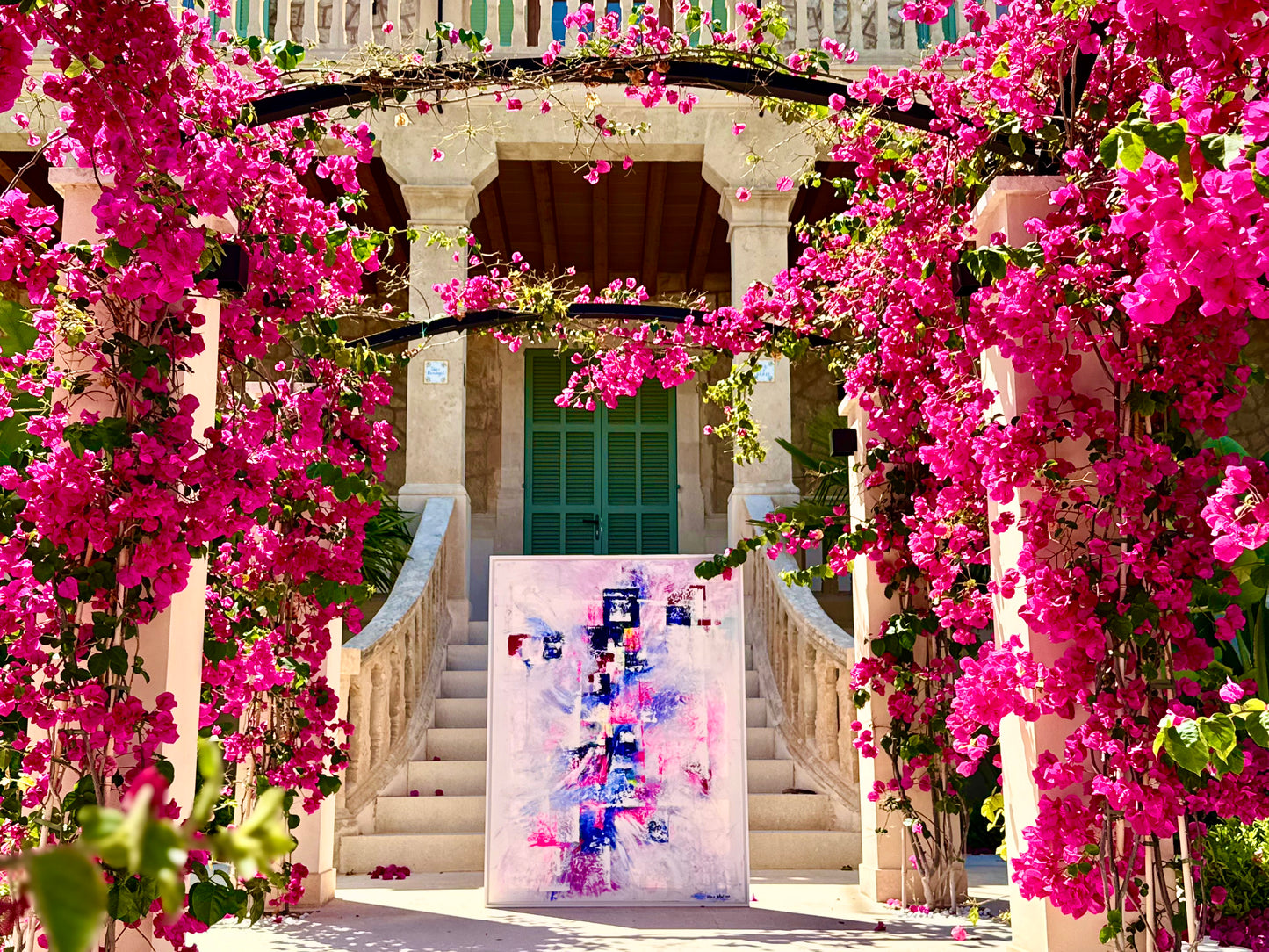 Azure Bloom – Fine Art Print | Abstract Wall Art | Bougainvillea Collection