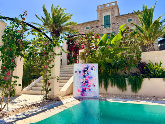 Azure Bloom - Original Abstract Painting on Canvas | 100x120cm | Mallorca