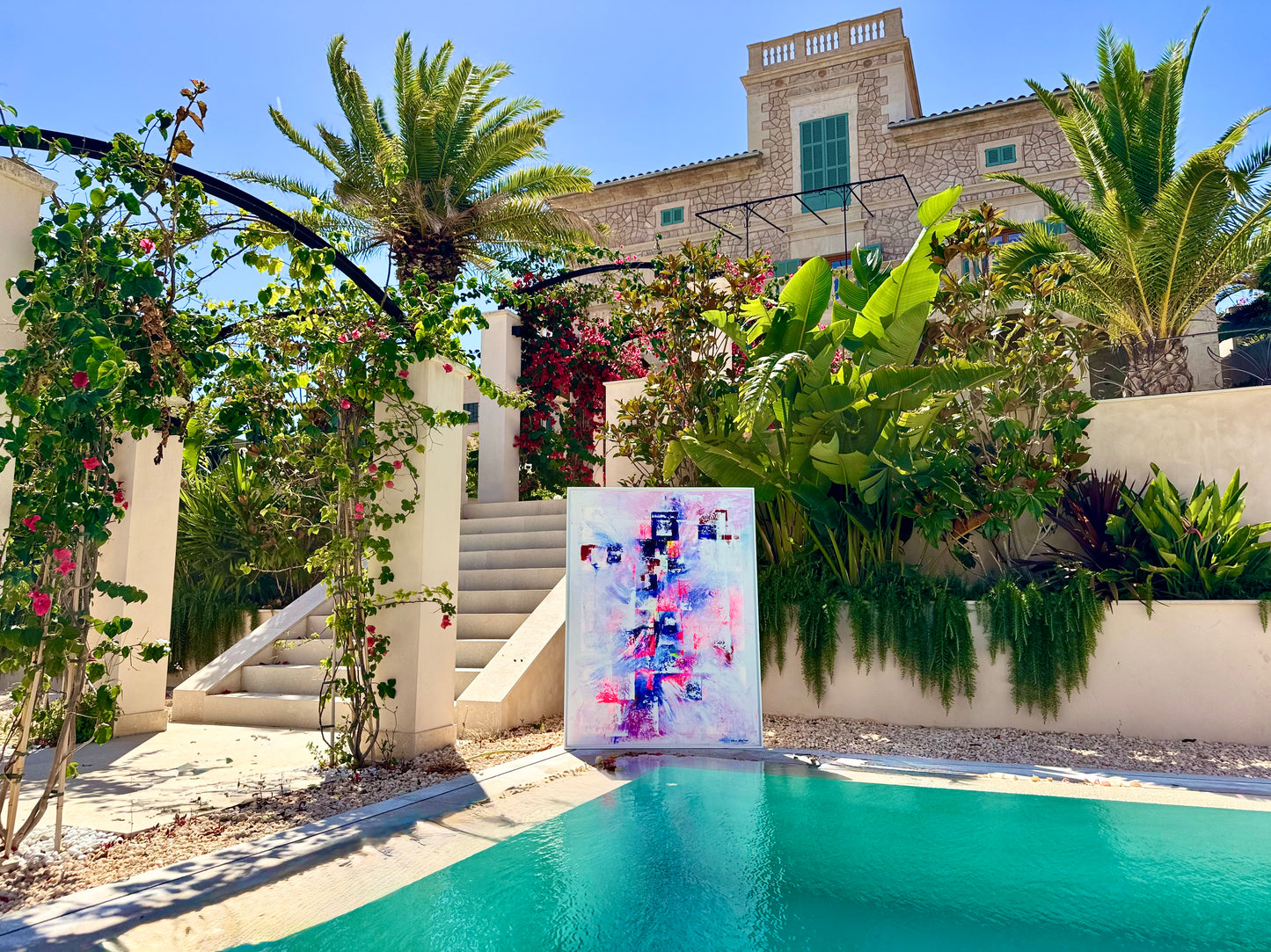 Azure Bloom – Fine Art Print | Abstract Wall Art | Bougainvillea Collection
